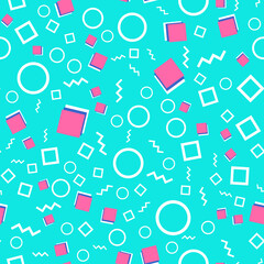 Memphis Seamless Pattern. Fun Background. Vector