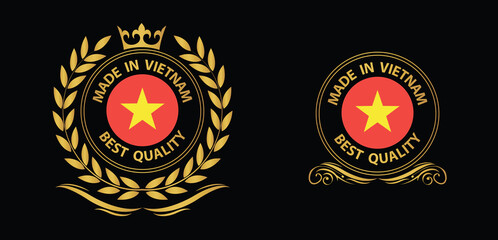made in Vietnam vector stamp. badge with Vietnam flag	
