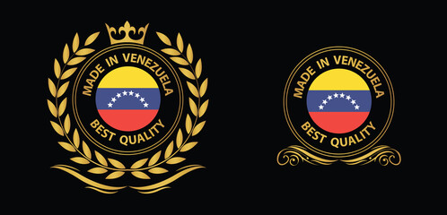 made in Venezuela  vector stamp. badge with Venezuela  flag