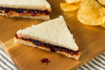 Homemade Crustless Peanut Butter and Jelly Sandwich