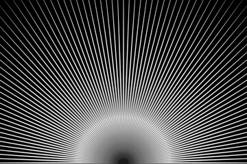 Striped colorful abstract background, Symmetric rays - vector pattern - black and white,
