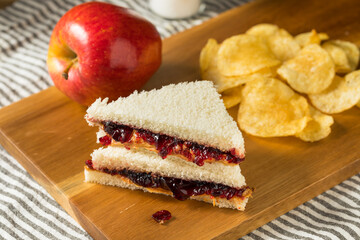Homemade Crustless Peanut Butter and Jelly Sandwich