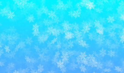 Fondo azul con copos de nieve.