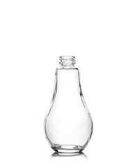Empty glass bottle isolated on white background
