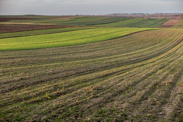 Landscape with visible farmland in the fall