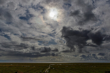 Wolkenstimmung bei St. Peter Ording, Nordfriesland
