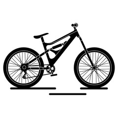Isolated young bike black and white in white background icon- Vector