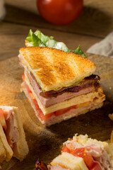 Homemade Turkey Club Sandwich