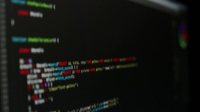 Programming code on computer screeen