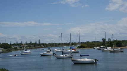 Boats in the harbour of yamba