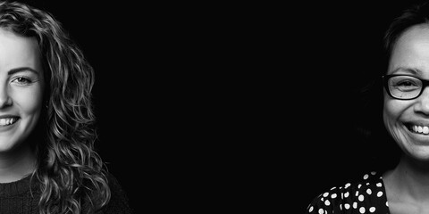 Black and white portraits of beautiful women