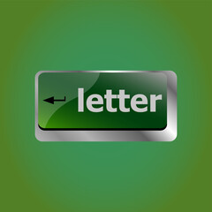 Computer keyboard with letter key - internet concept