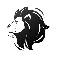 head of lion king profile monochrome