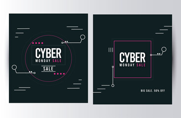 cyber monday sale posters with square frames