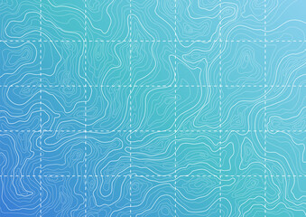 Topographic map background concept. Blue topographic background pattern with topographic or isolines. Geography concept