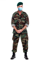 Beautiful man wearing a mouth mask