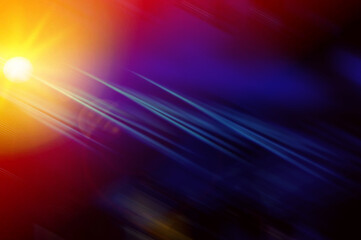 abstract background, light yellow spot blue rays on a dark background.