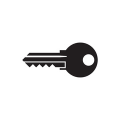 Key - black icon on white background vector illustration. Access login concept sign design. Password symbol. 