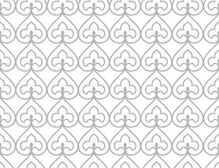 Fototapeta na wymiar Abstract geometry pattern in Arabian style. Seamless vector background. White and gray graphic ornament. Simple lattice graphic design.