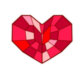 Mosaic red heart of a man in love