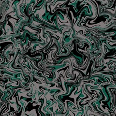 Abstract seamless pattern. Liquid marble wave colorful art background texture.Good for fabric, cover, flyer, brochure, poster, Invitation, floor, wall, wrapping paper. Gray, green, black colors