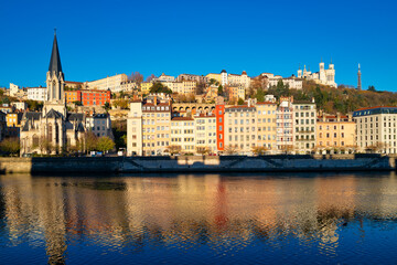 Fototapeta na wymiar Famous cityscape of Lyon