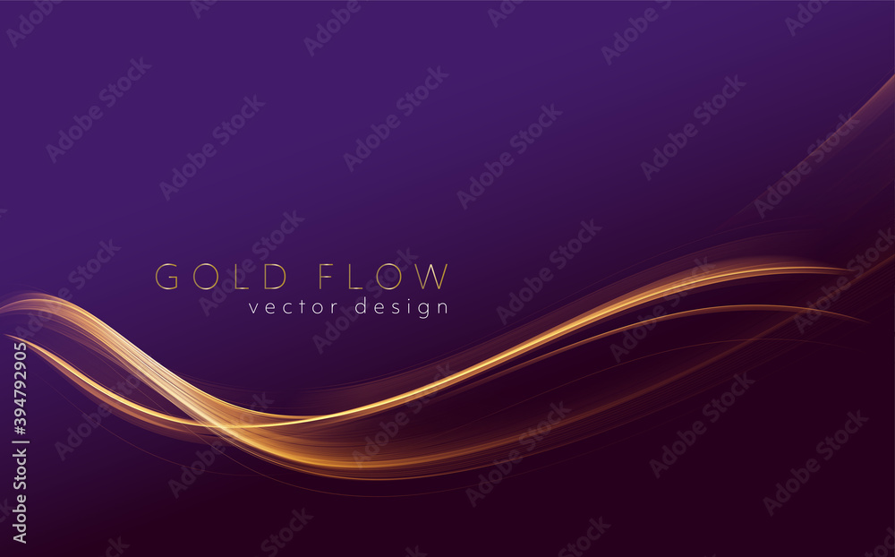 Aufkleber abstract shiny color gold wave design element