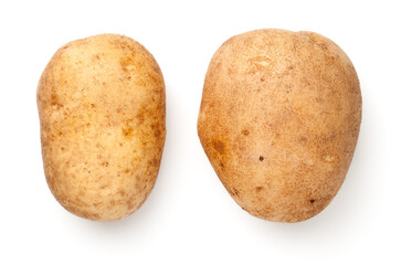 Two Potatoes Isolated On White Background