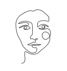 Girl isolated on white background. Continuous line drawing. Creative freehand style. Hand drawn artwork. Minimalist, minimal art. Poster, print, wallpaper, banner. Black and white. Logo, label