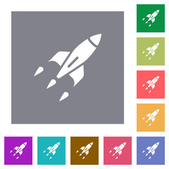 Rocket square flat icons