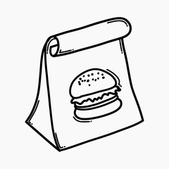 Food bag doodle vector icon. Drawing sketch illustration hand drawn line eps10