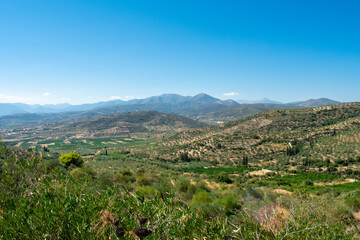 Greece, Acrocorinth, Upper Corinth, the acropolis of ancient Corinth, is a monolithic rock overseeing the ancient city of Corinth