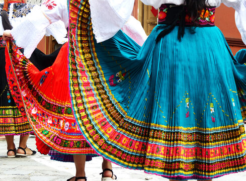 The skirt with typical pattern design of Cayambe people, Pichincha Province, Ecuador