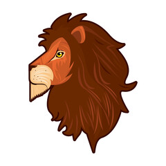 head of lion king profile colorful icon