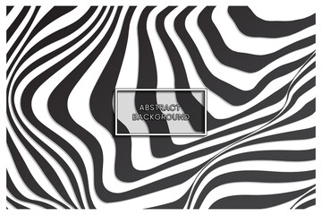 Warped monochrome waving lines abstract background Vector