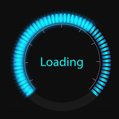 Download icons. Loading bar. Loading icon on black background