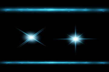 Colorful lines effect on galaxy background - illustration