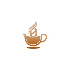 Coffee cup icon design number zero logo