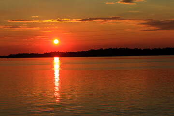 View of the Dnieper river at sunset