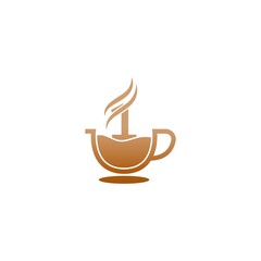 Coffee cup icon design number 1  logo