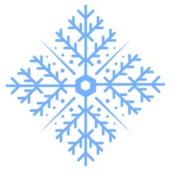 Vector illustration of isolated snowflake on a white background. Simple flat style.