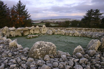Creevykeel Court Tomb, a monument dating from the Neolithic period, located near Cliffoney, County Sligo, Ireland