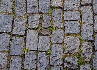Street paved with cobblestone in Sao Joao del Rei, Brazil
