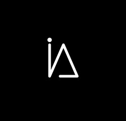 Letter IA alphabet logo design vector. The initials of the letter I and A logo design in a minimal style are suitable for an abbreviated name logo.