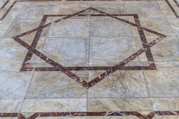 Antique marble floor in arabic mosque