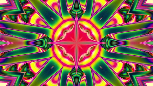 Psychedelic abstract colorful kaleidoscope hallucination loop