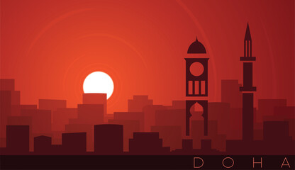 Doha Low Sun Skyline Scene