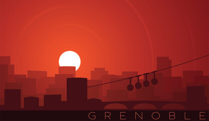 Grenoble Low Sun Skyline Scene