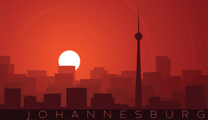 Obraz premium Johannesburg Low Sun Skyline Scene