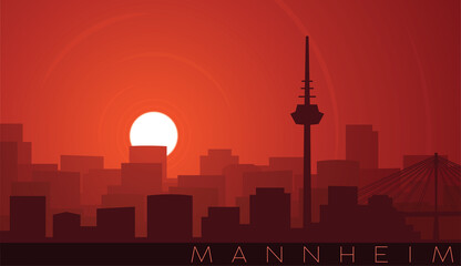 Obraz premium Mannheim Low Sun Skyline Scene